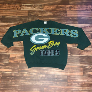 L/XL - Vintage RARE Green Bay Packers Spellout Crewneck