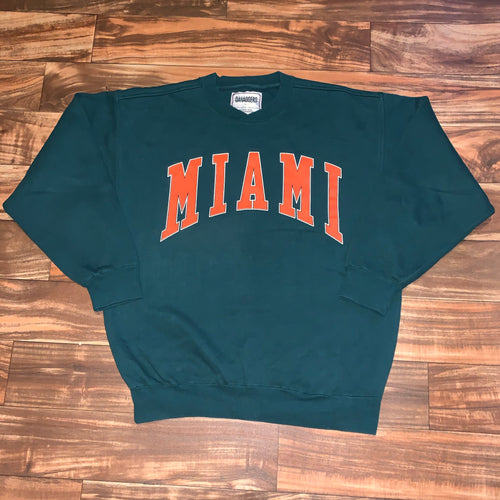 L/XL - Vintage Heavy Duty Miami Hurricanes Crewneck