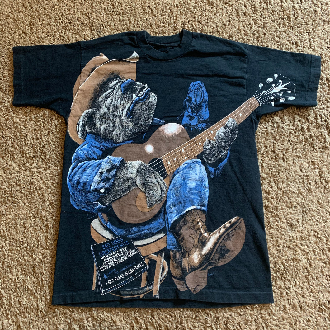 L - Vintage Bad Dog All Over Print Russ Tock Shirt