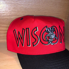 Load image into Gallery viewer, Vintage Wisconsin Badgers Bucky Spellout Snapback