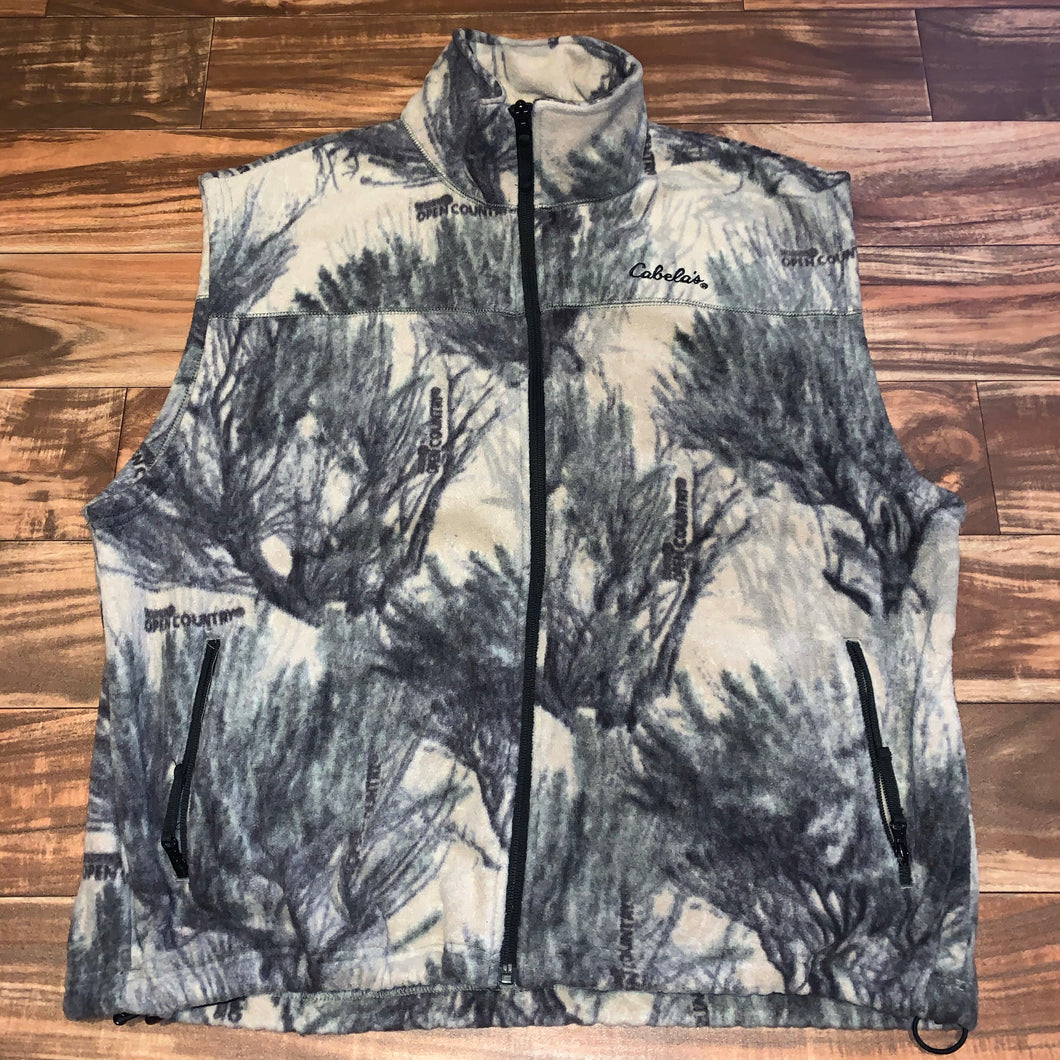 XL - Cabelas Open Country Camo Fleece Vest