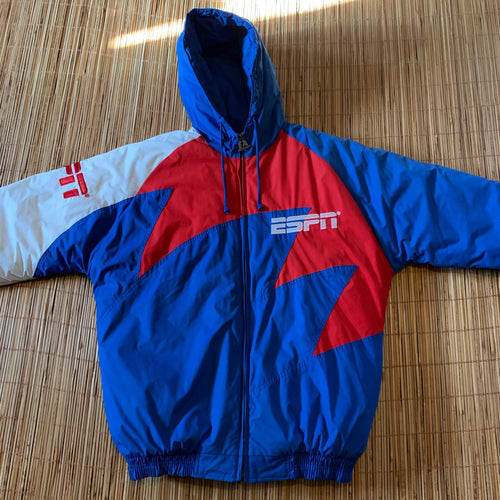L(See Measurements) - Vintage 90s ESPN Sharktooth Puffer Jacket