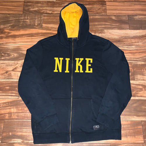 M - Nike Full Zip Spellout Hoodie
