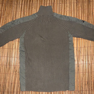 M - Nautica Jeans Heavy Duty Olive 1/4 Zip Sweater