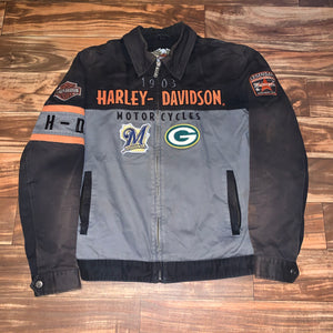 L - Harley Davidson Brewers Packers Highway Zip Jacket