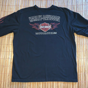 XL - Harley Davidson Flaming Embroidered Shirt