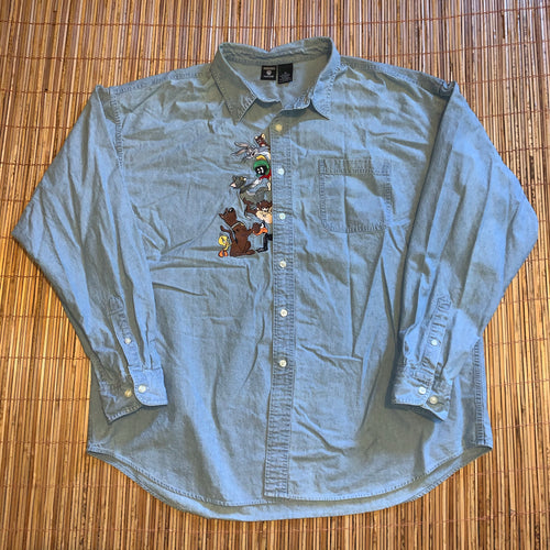 XXL - Vintage 1998 Looney Tunes Button Up Shirt