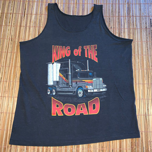 L - Vintage 1992 King Of The Road Semi Trucker Shirt