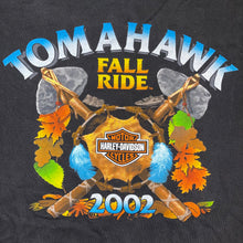 Load image into Gallery viewer, M - Vintage 2002 Harley Davidson Tomahawk Fall Ride Flames Shirt