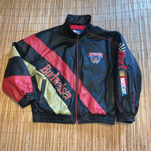 XXL - Vintage Budweiser Pro Player Leather Jacket