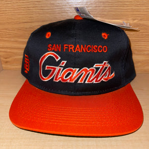 Vintage NWT San Francisco Giants Rare Script Snapback Hat