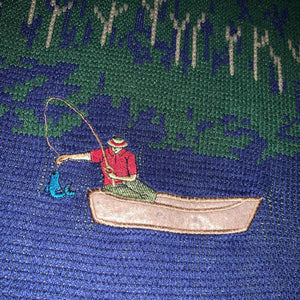 Short L - Vintage Fishing Nature Knit Sweater