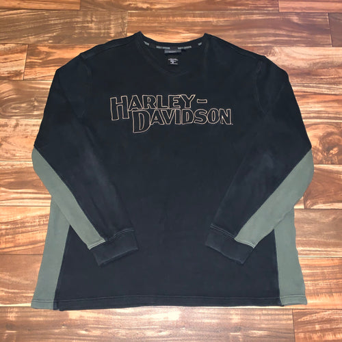 XXL - Harley Davidson Embroidered Long Sleeve Shirt