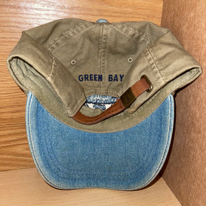 Vintage Harley Davidson Green Bay Leather Strapback Hat