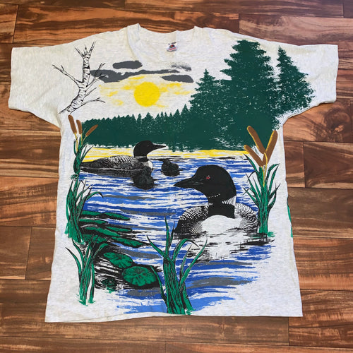XL - Vintage Loon All Over Print RARE Shirt