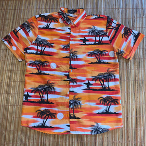 L - Hawaiian Sunset All Over Print Surfing Button Shirt