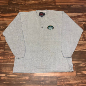 L/XL - Vintage 1/4 Button Green Bay Packers Crewneck Shirt