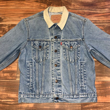 Load image into Gallery viewer, S - Vintage Levi’s Denim Leather Collared Jacket