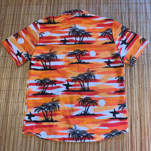 L - Hawaiian Sunset All Over Print Surfing Button Shirt