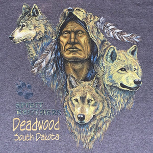 XXL - Vintage Spirit Brothers Native Wolf Shirt