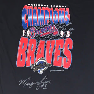 XL - Vintage 1995 Atlanta Braves Marquis Grissom Autographed Shirt