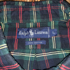 L - Vintage Ralph Lauren Striped Golf Flannel Shirt