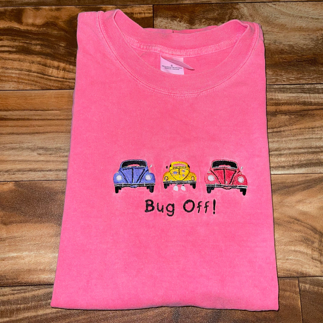 L - Bug Off Embroidered Volkswagen Bug Shirt
