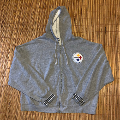 XL - Vintage Pittsburgh Steelers Zip Hoodie