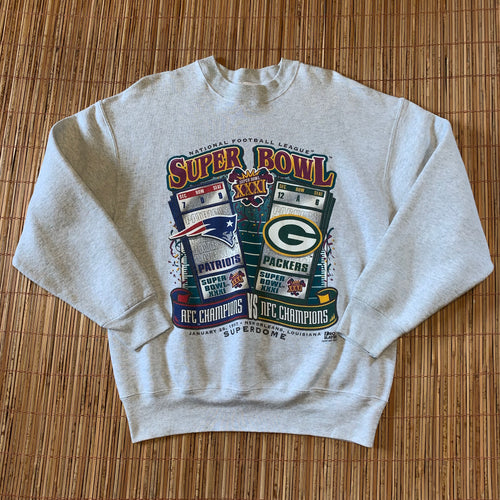 L - Vintage 1997 Packers Patriots Super Bowl Sweater