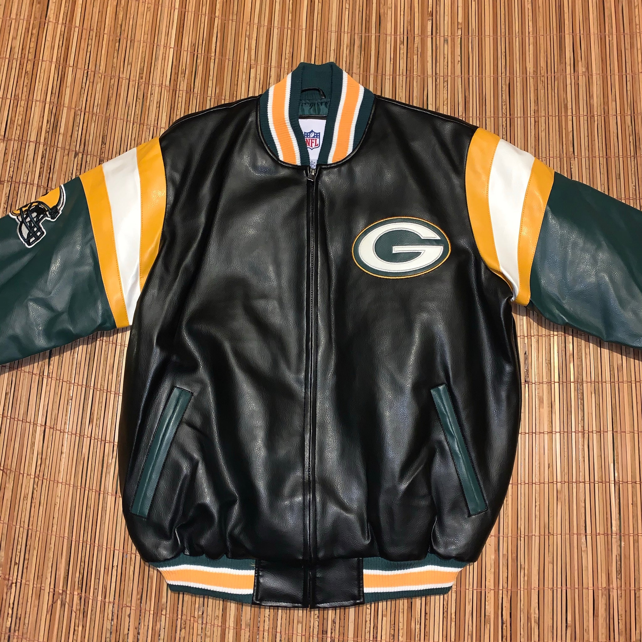 L - Green Bay Packers Leather Jacket – Twisted Thrift