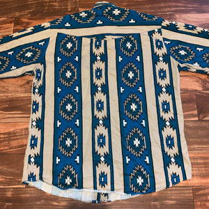 XL - Vintage Karman Western Wear Aztec Button Shirt