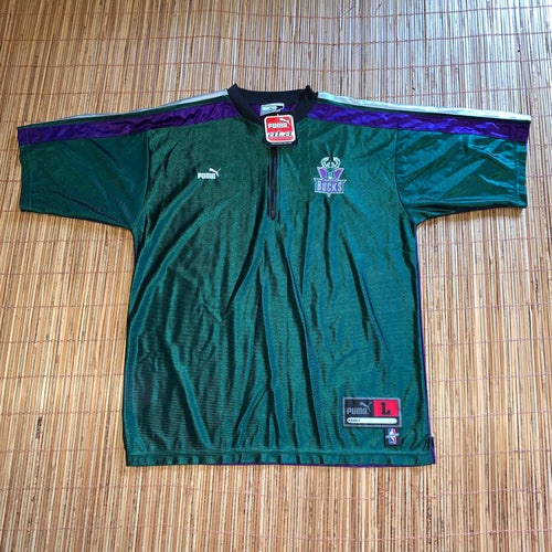 L/XL - Vintage NEW Milwaukee Bucks Puma Shooting Shirt