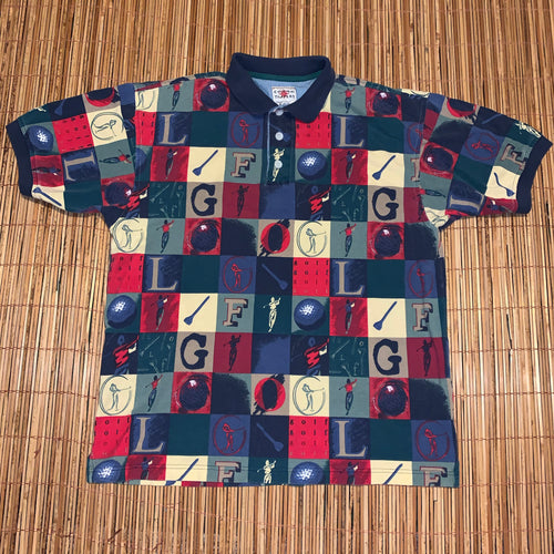 L - Vintage Golf All Over Print Shirt