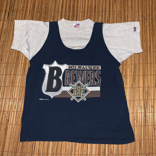 XL - Vintage 1993 Brewers Tank Top Combo Shirt