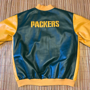 XL - Green Bay Packers Leather Like Jacket