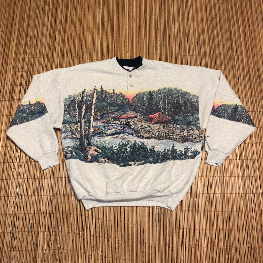 L/XL - Vintage North Woods Double Sided Sweater