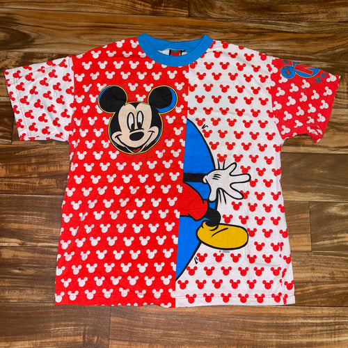 M/L - Vintage Mickey Mouse All Over Print Double Sided Shirt