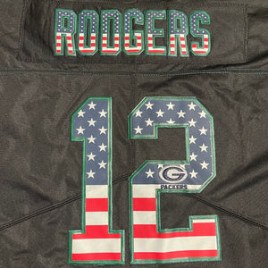 M - Aaron Rodgers Green Bay Packers Black USA Jersey