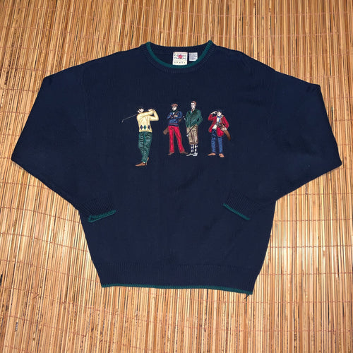 L - Vintage Embroidered Golf Sweater
