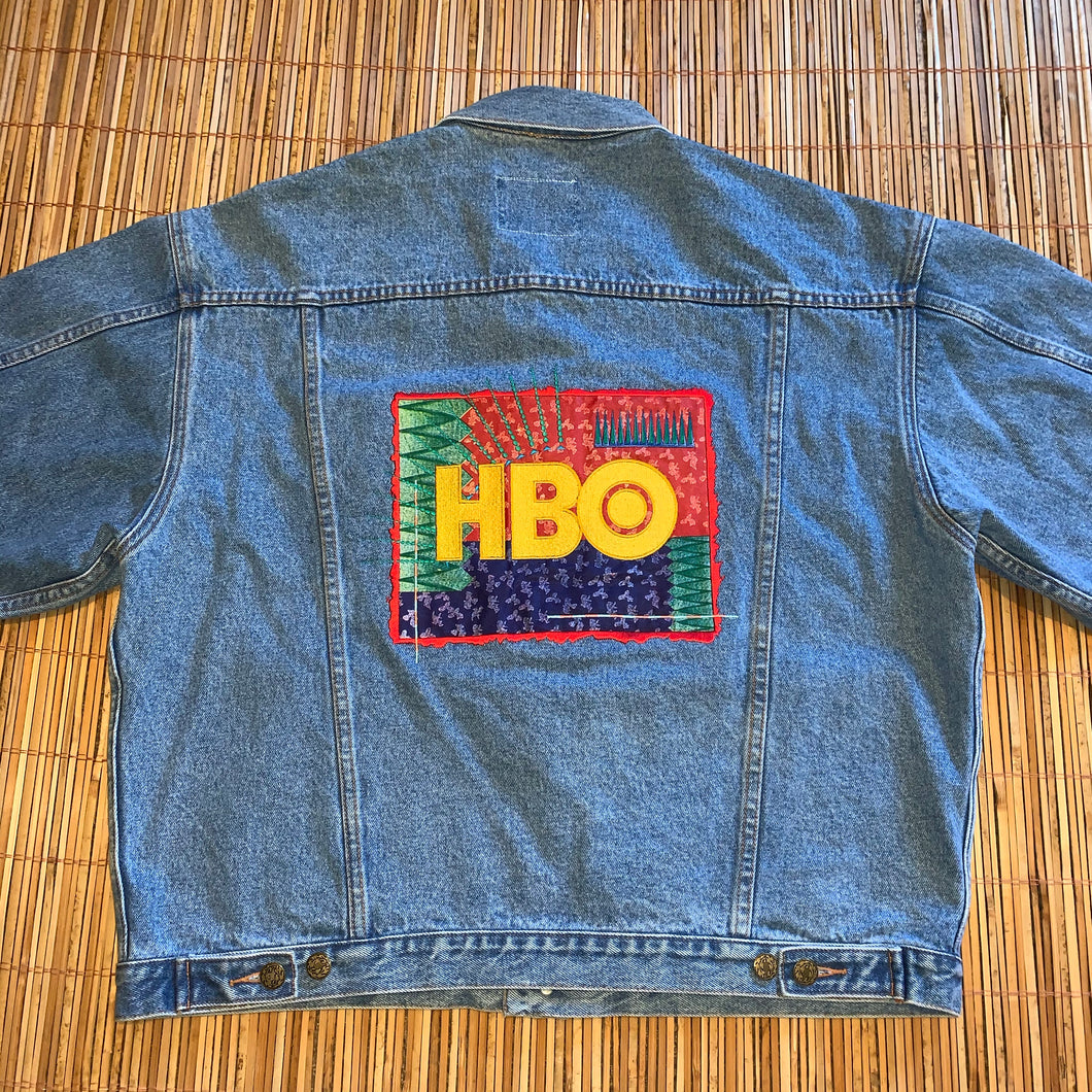 XL - Vintage HBO Embroidered Denim Jacket