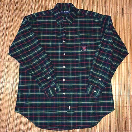 L - Vintage Ralph Lauren Striped Golf Flannel Shirt