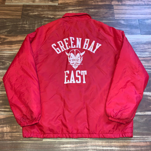 M/L - Vintage Green Bay East High School Devils Fleece Lined Champion Cross Country Jacket