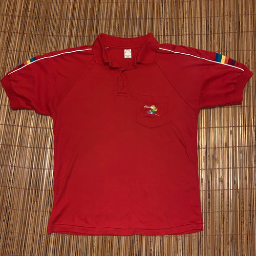 XL(Fits L) - Vintage Hawaii Rainbow Polo