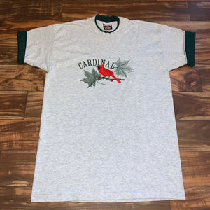 Tall L - Vintage Embroidered Cardinal Bird Shirt