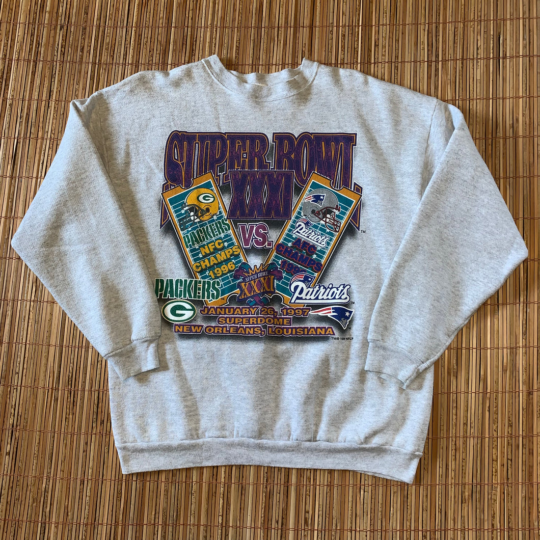 L - Vintage 1997 Packers Patriots Super Bowl Sweater
