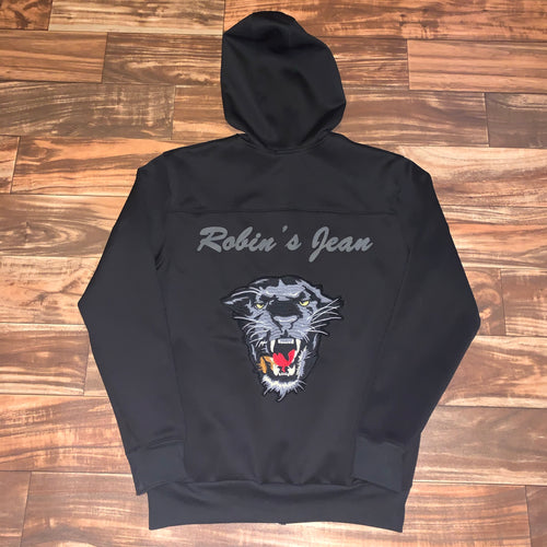 M/L - Robin’s Jean Black Tiger Designer Zip Hoodie