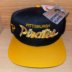 Vintage NWT Pittsburgh Pirates Script Snapback Hat
