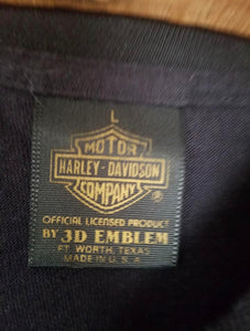 L - Vintage 1980s Harley Davidson 3D Emblem Shirt