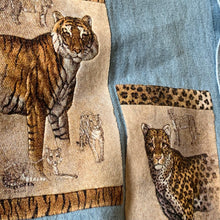 Load image into Gallery viewer, XL - Lion Tiger Leopard Denim Jean Button Up Shirt