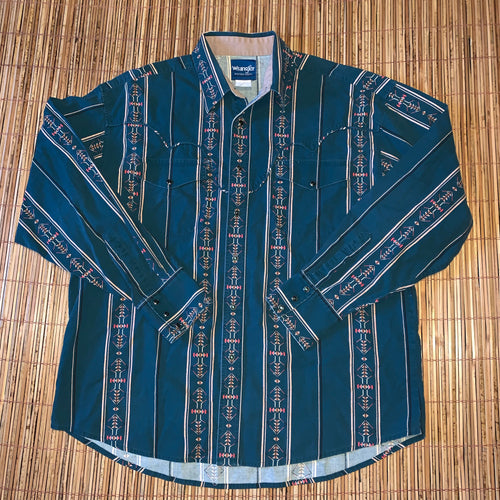 XL - Vintage Wrangler Western Button Up Shirt